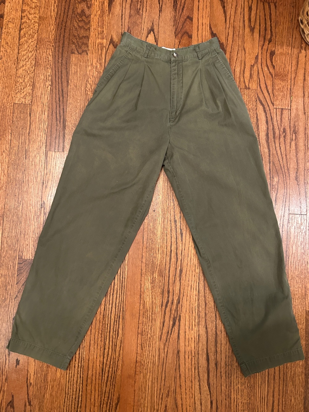 Vintage 80s Olive Green Cotton Pants